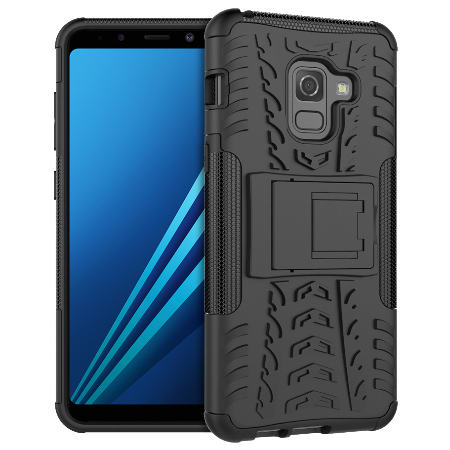 Dual Layer Rugged Shockproof Case For Galaxy A8 2018 Black 9386